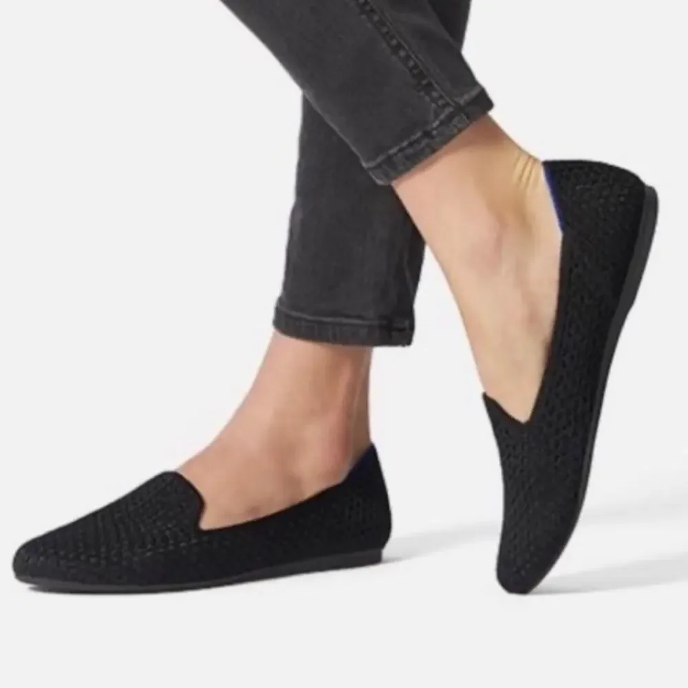 Rothy’s The Honeycomb Loafer Slip On Flats In Black Size 8 Office Preppy Comfort